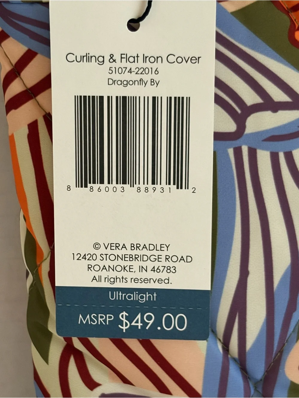 Vera Bradley Multicolor Dragonfly By Curling & Flat Iron Cover